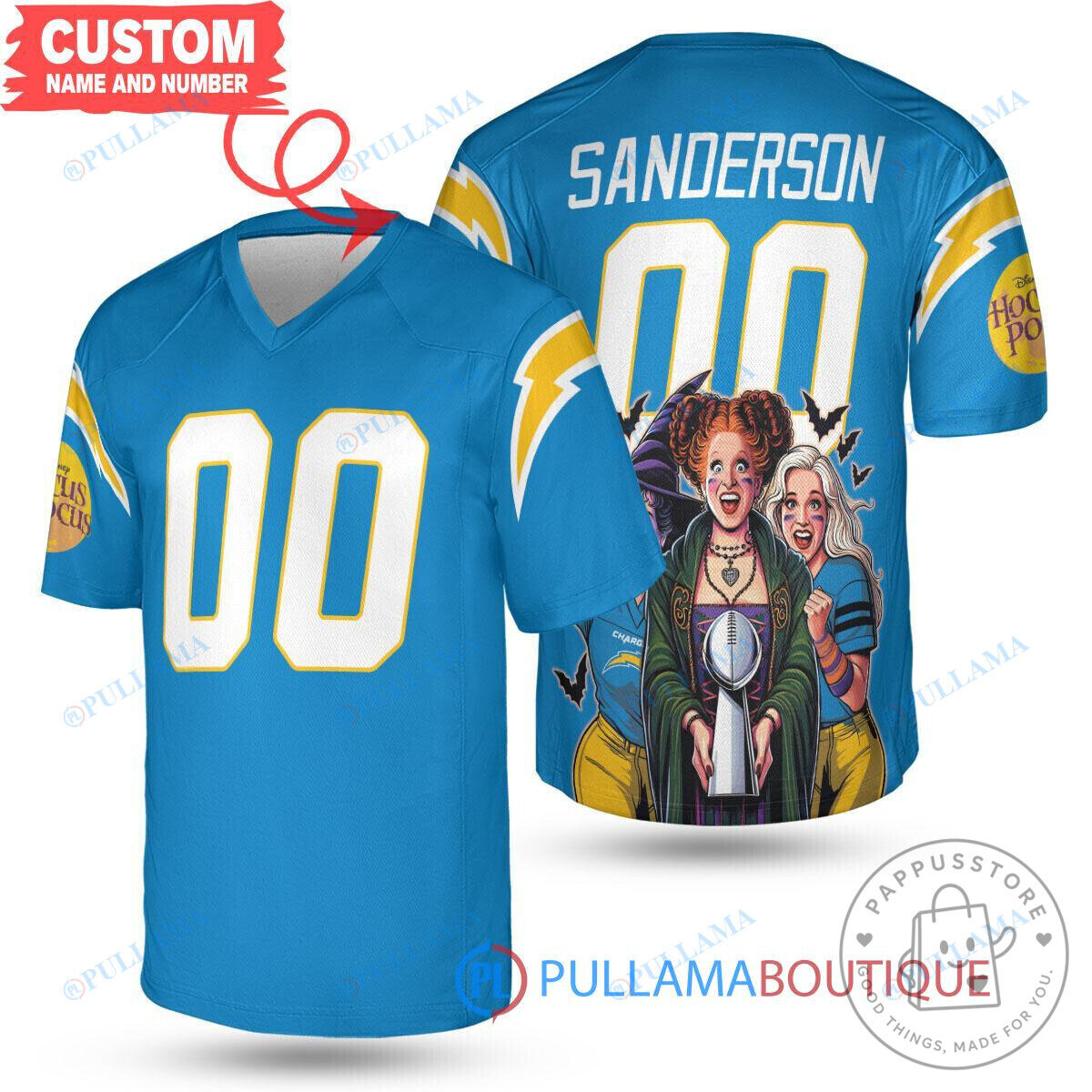 Halloween Sanderson Sisters Los Angeles Chargers Football Jersey
