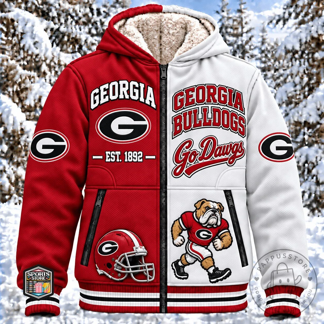 Georgia Bulldogs University of Georgia Sherpa Lined Winter Jacket