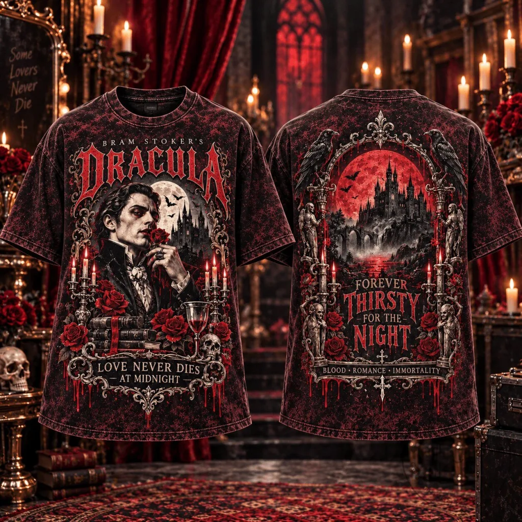 Bram Stoker's Dracula Love Never Dies At Midnight Forever Thirsty T-Shirt 3 Bram Stoker's Dracula Love Never Dies At Midnight Forever Thirsty T-Shirt