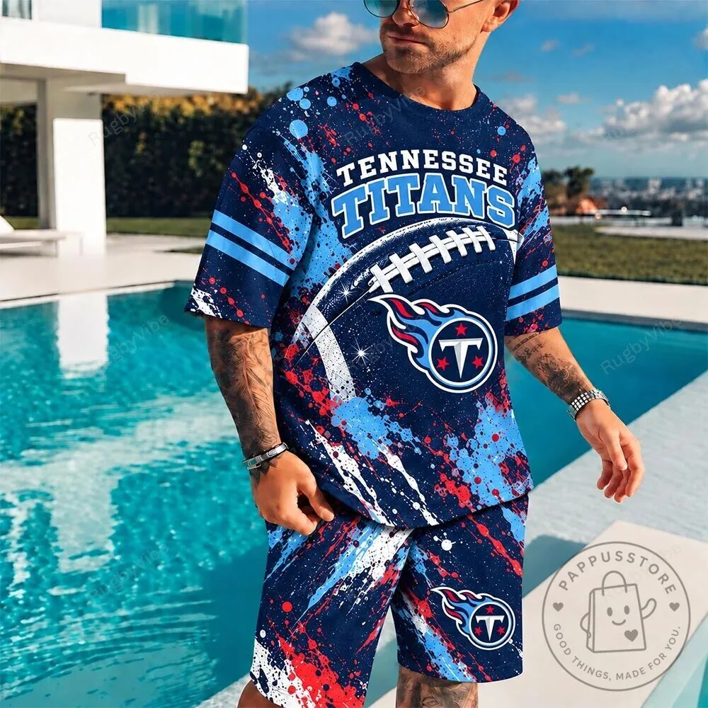 Tennessee Titans Football Team Paint Splatter Graphic T-Shirt