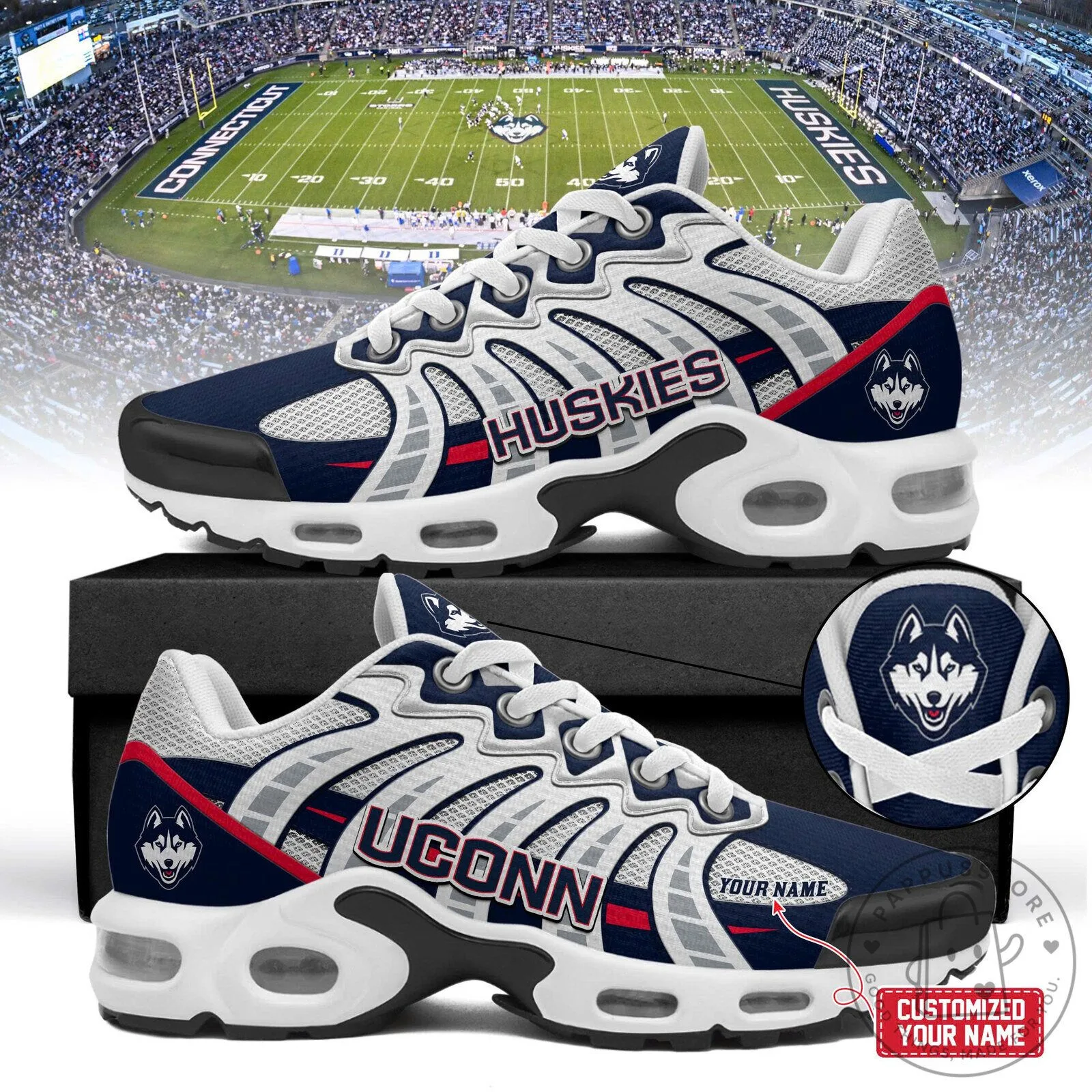 University of Connecticut Huskies Personalized Air Max Plus Shoes