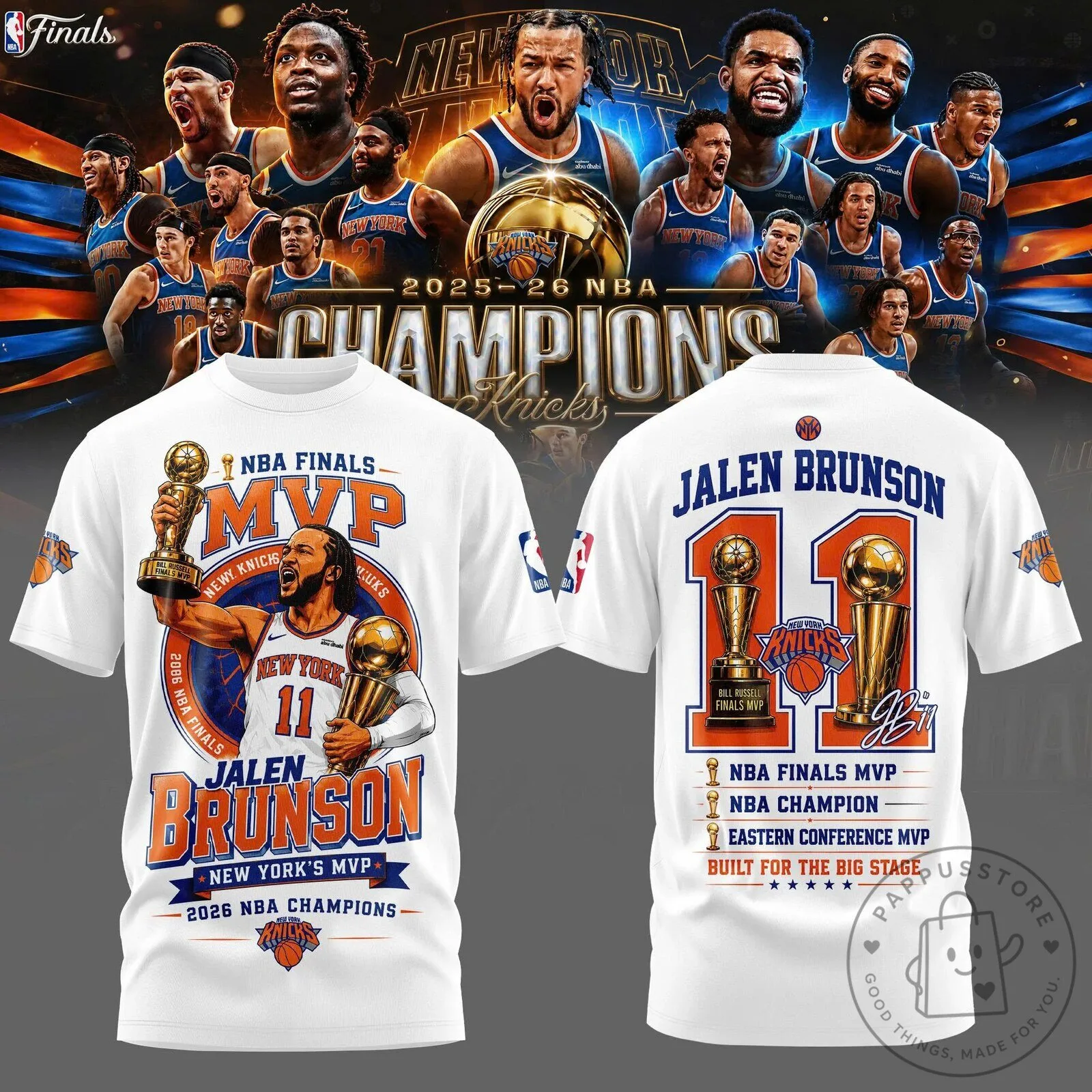 2026 NBA Finals MVP T-Shirt featuring Jalen Brunson of the New York Knicks