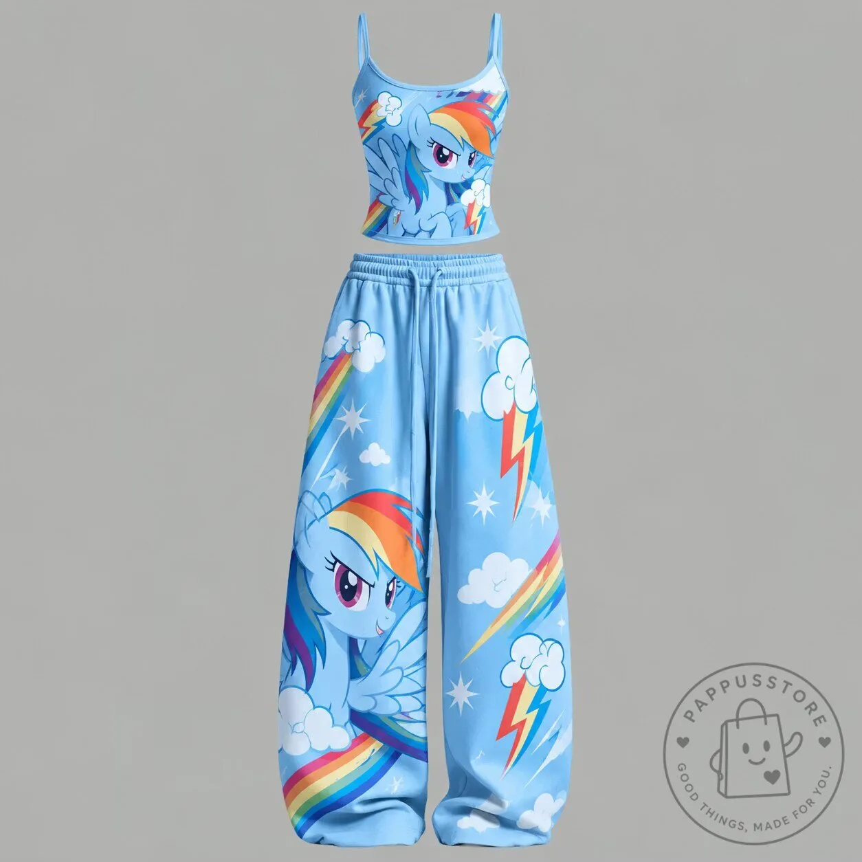 My Little Pony Rainbow Dash Women's Blue Tank Top and Pants Set