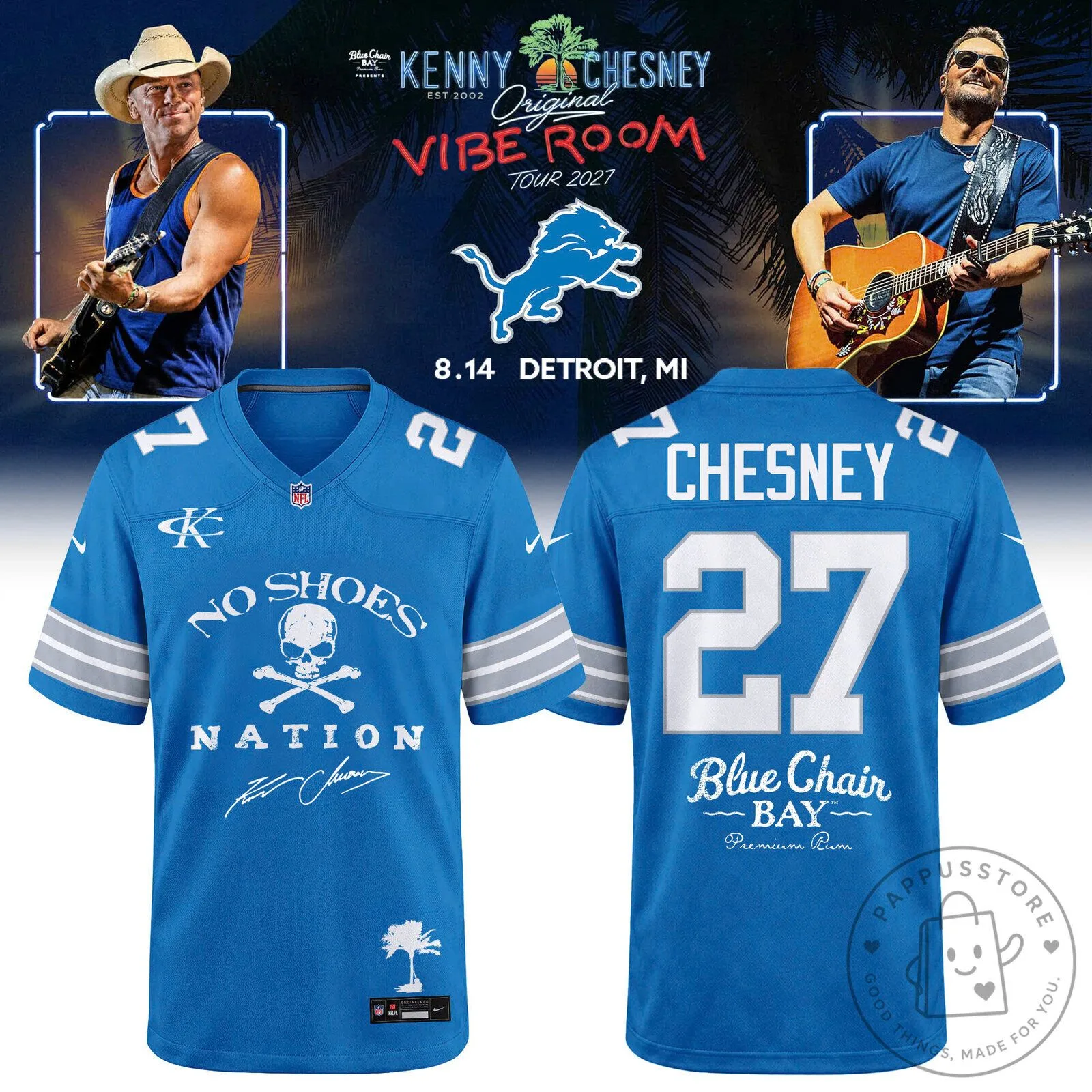 Kenny Chesney Detroit Lions No Shoes Nation Vibe Room Tour Football Jersey