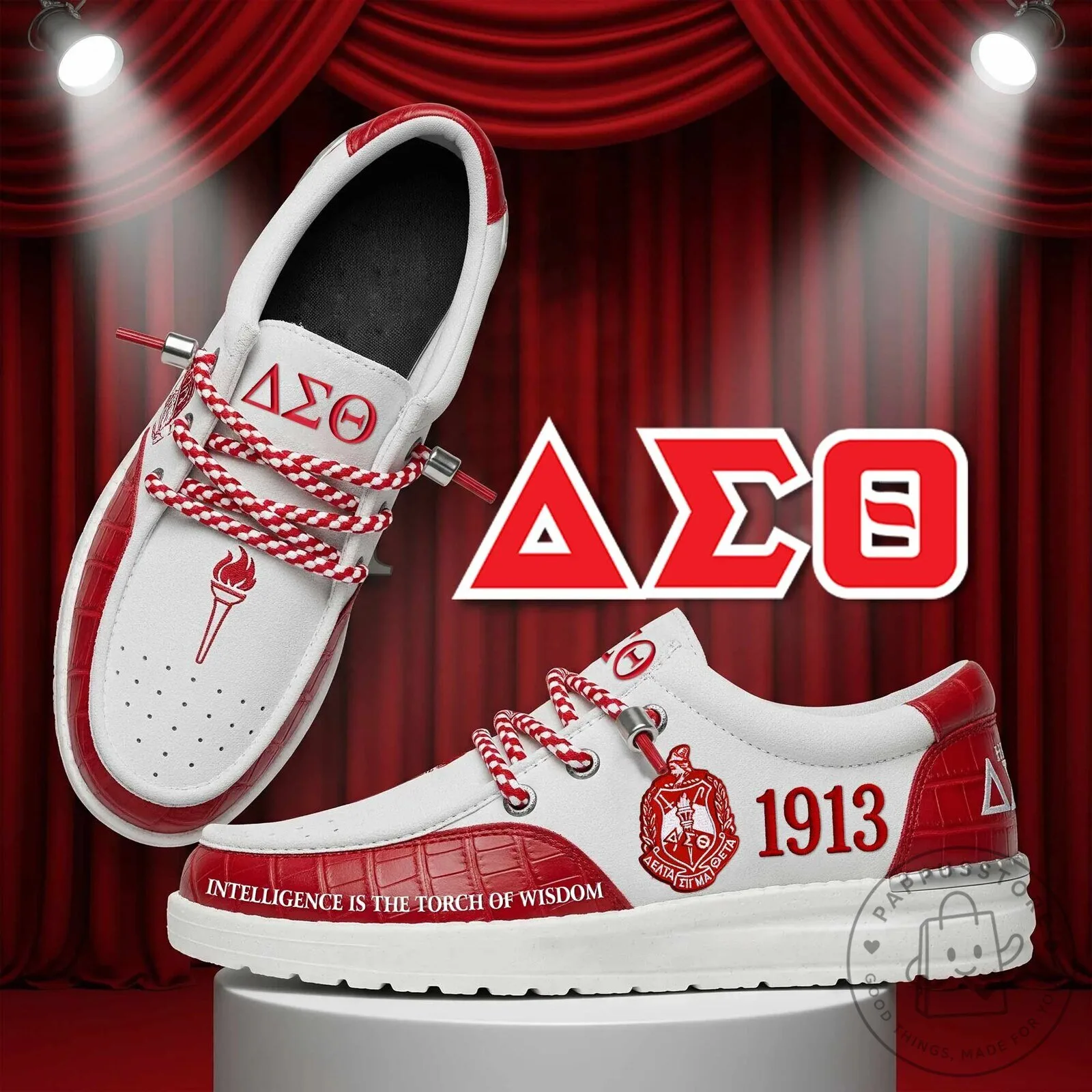 Delta Sigma Theta Sorority Intelligence Is The Torch Of Wisdom Loafer Shoes