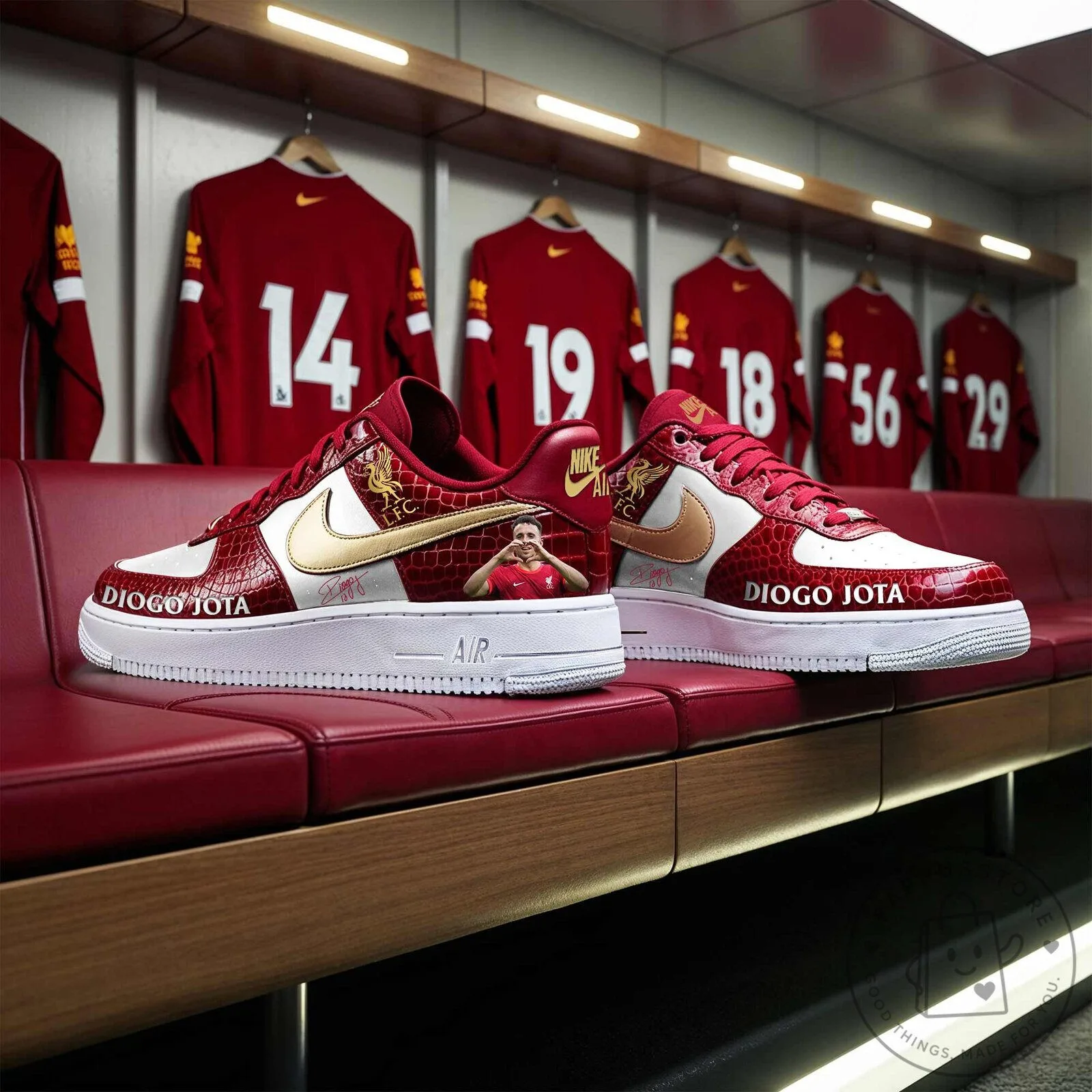 Diogo Jota Liverpool Football Club Custom Air Force One Sneakers