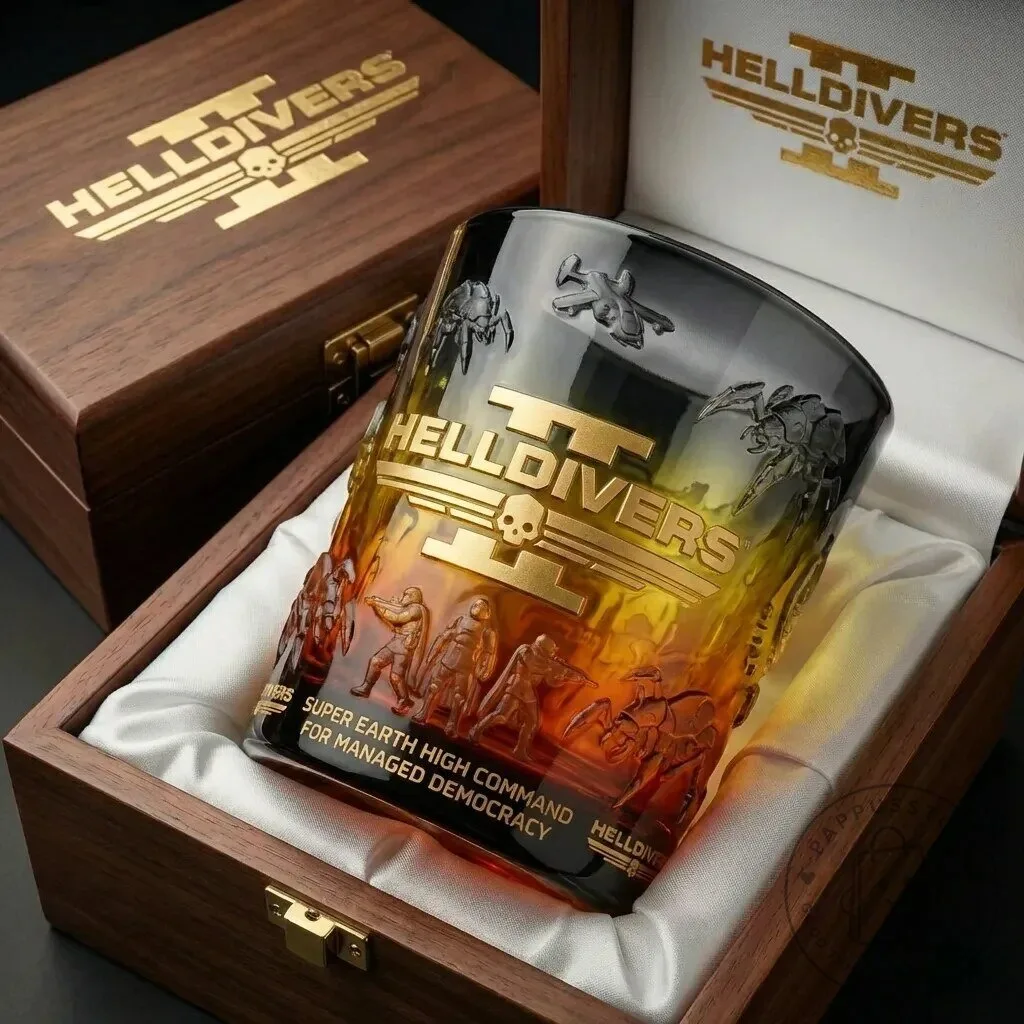 Managed Democracy Whiskey Glass from Helldivers Super Earth High Command