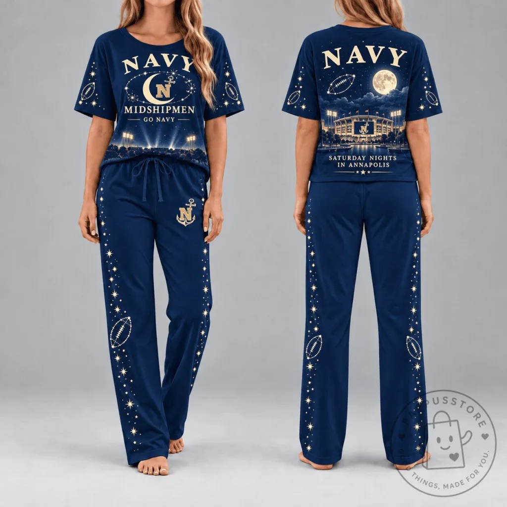 Navy Midshipmen Football Saturday Nights in Annapolis Pajamas Set Navy Midshipmen Football Saturday Nights in Annapolis Pajamas Set