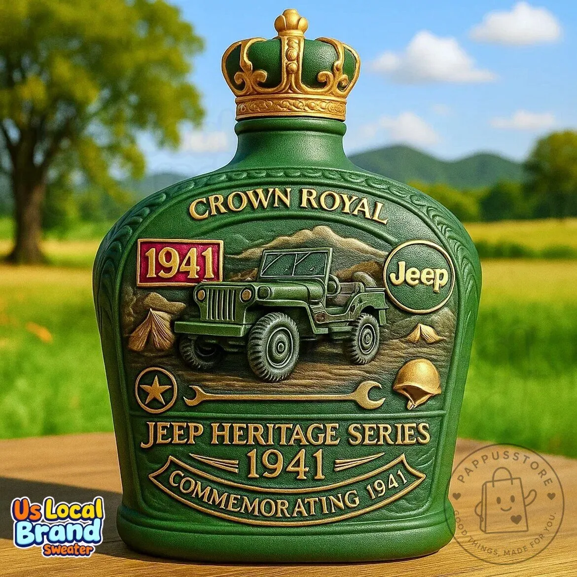Crown Royal Jeep Heritage Series 1941 Commemorative Whiskey Bottle