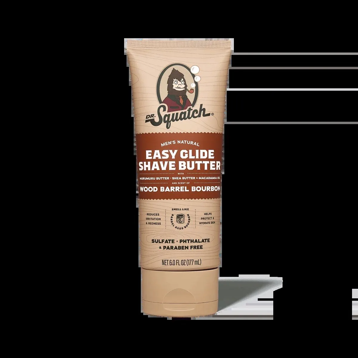 Dr. Squatch Men's Natural Easy Glide Shave Butter Wood Barrel Bourbon Scent