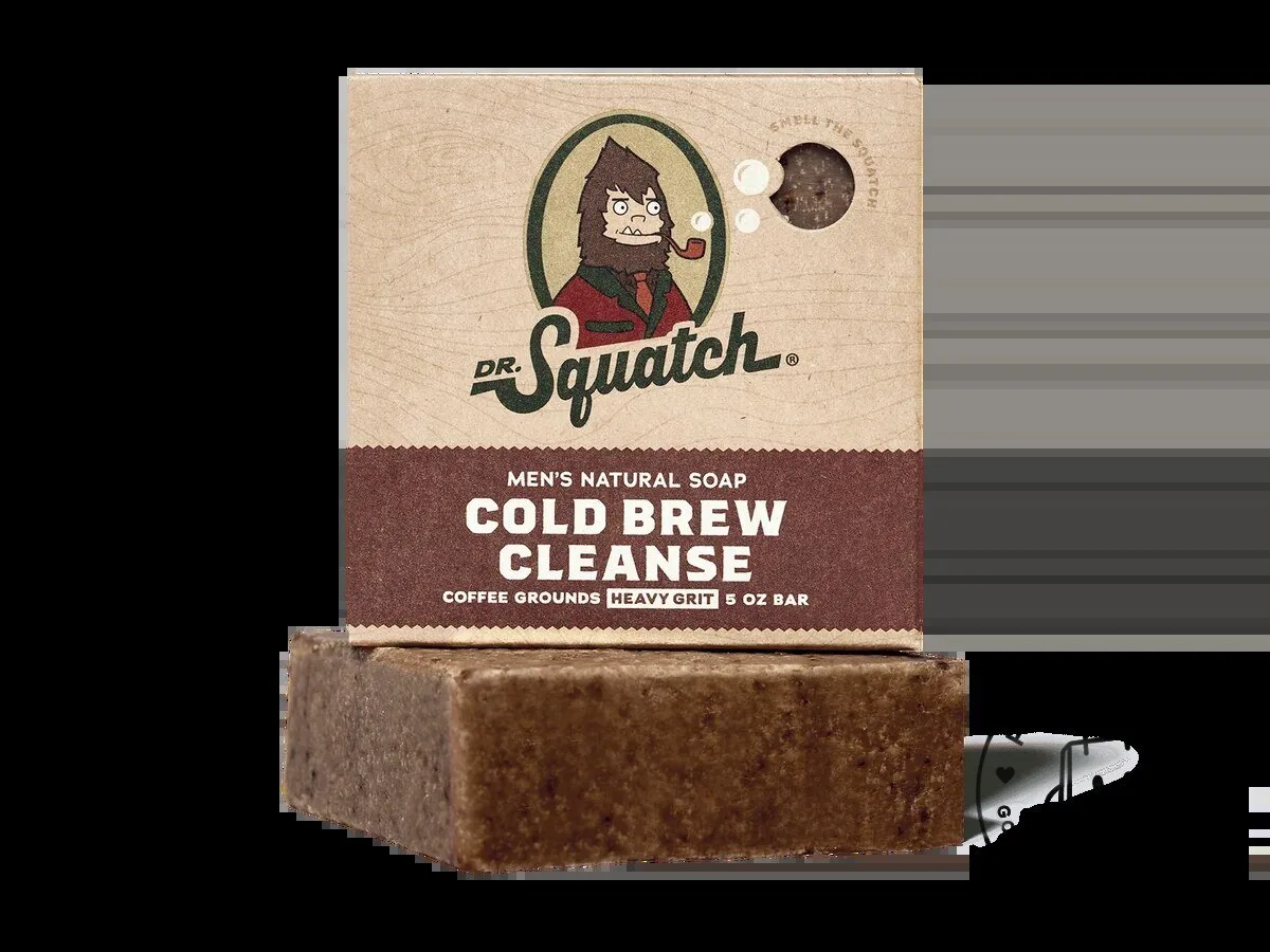 Dr. Squatch Cold Brew Cleanse Coffee Grounds Heavy Grit Men's Natural Soap Bar 8 Dr. Squatch Cold Brew Cleanse Coffee Grounds Heavy Grit Men