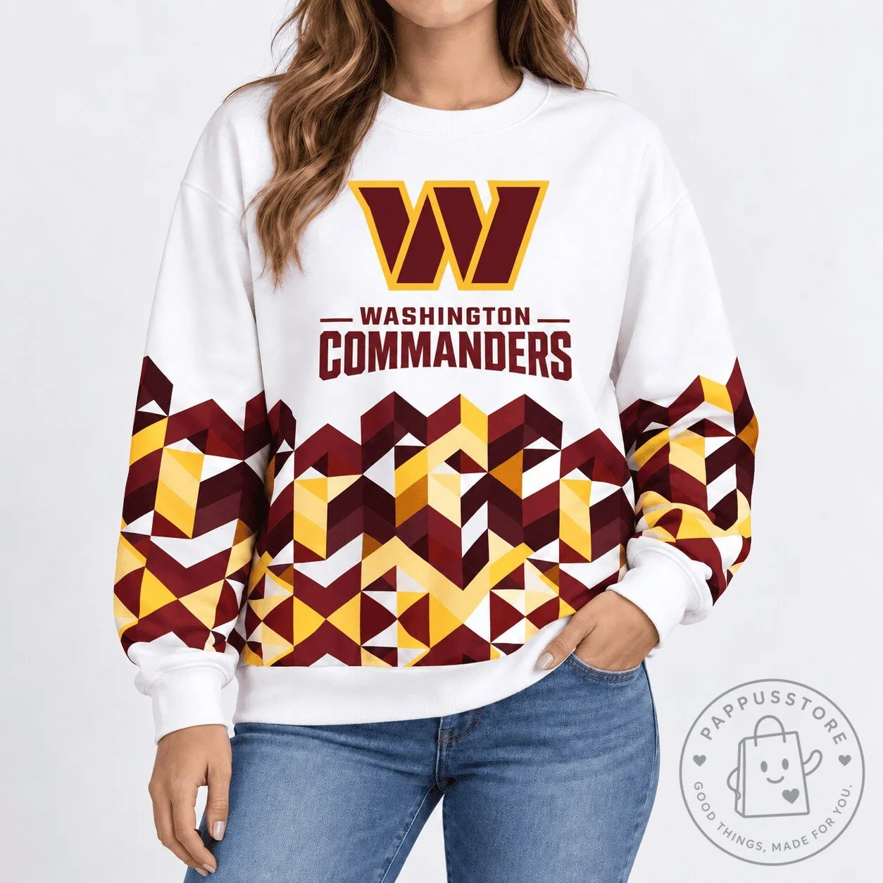 Washington Commanders National Football League Geometric Pattern Sweatshirt 1 Washington Commanders National Football League Geometric Pattern Sweatshirt