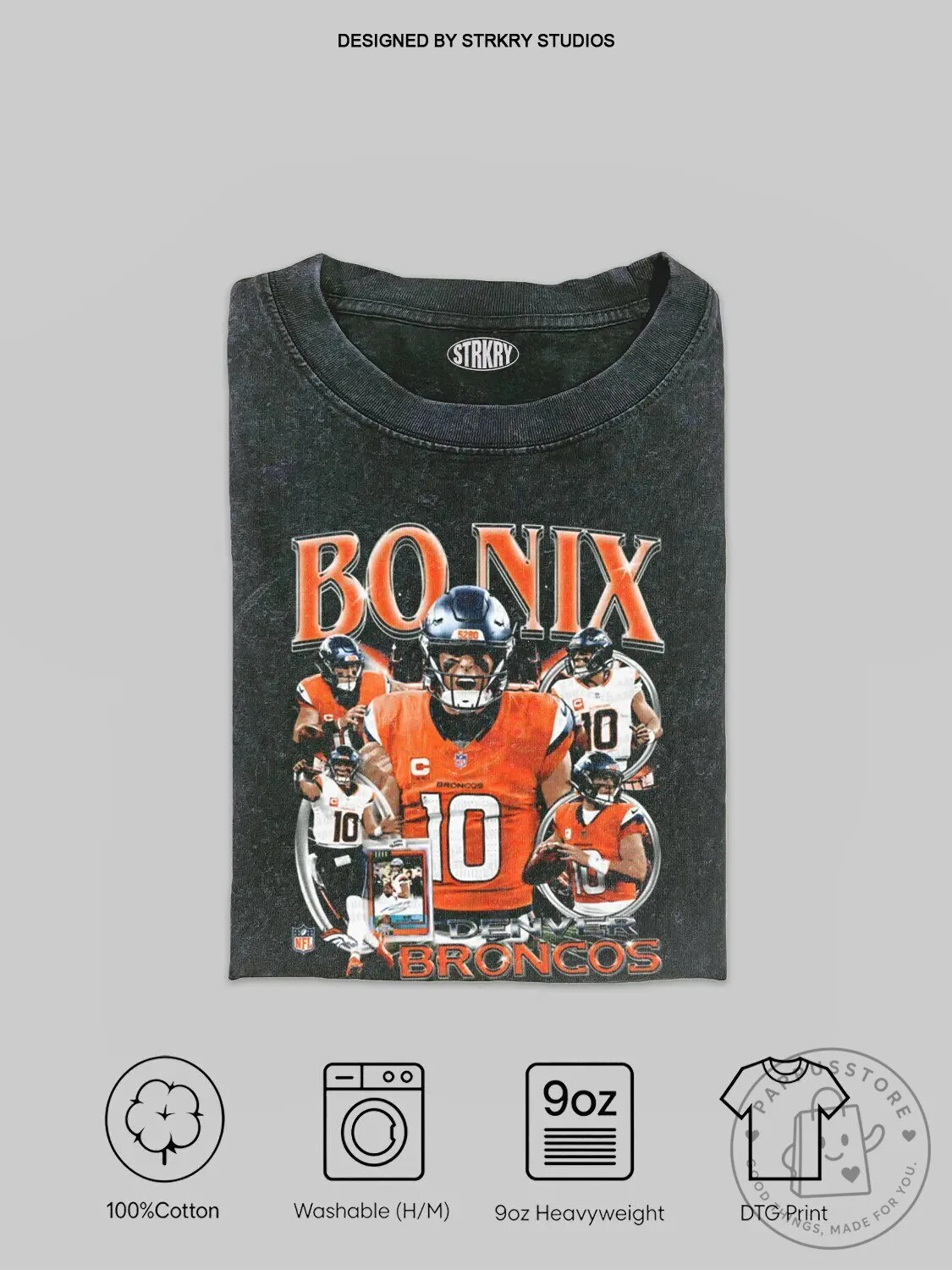 Bo Nix Denver Broncos Football Player Graphic Design T-Shirt