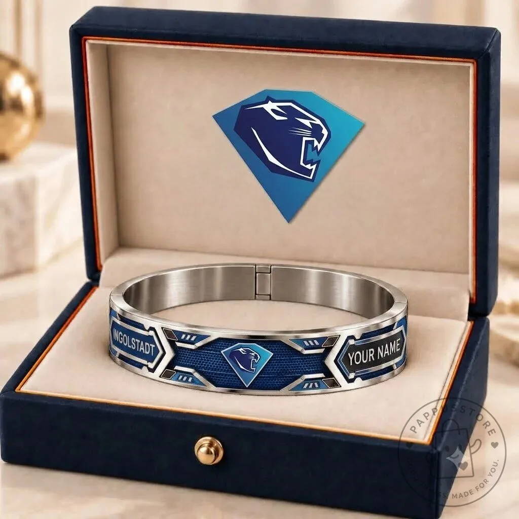 ERC Ingolstadt DEL Panther Head Hockey Team Personalized Bracelet