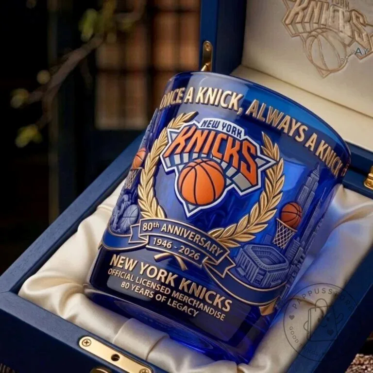 New York Knicks 80th Anniversary Basketball Team Collector Drinking Glass