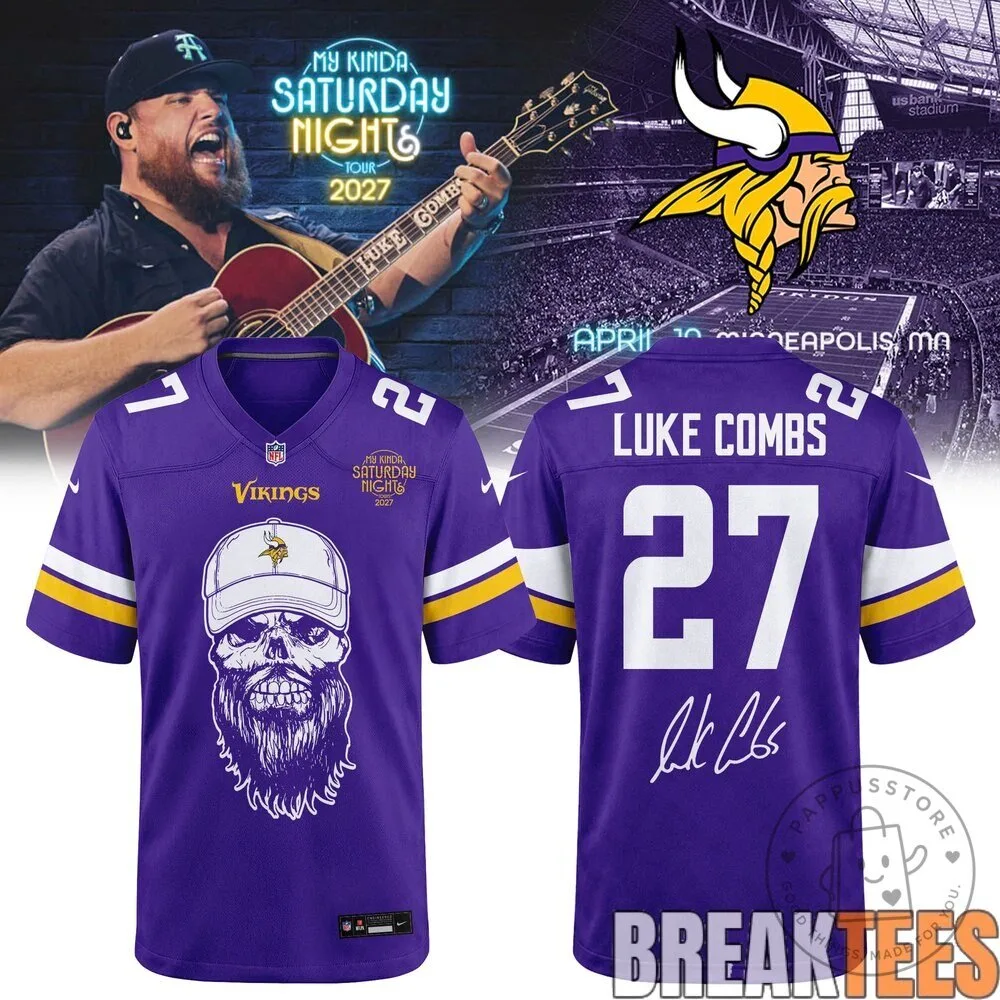 Minnesota Vikings Luke Combs My Kinda Saturday Night Tour 2027 Football Jersey