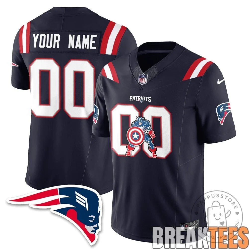 New England Patriots Captain America Vibranium Shield Edition Black Football Jersey 12 New England Patriots Captain America Vibranium Shield Edition Black Football Jersey