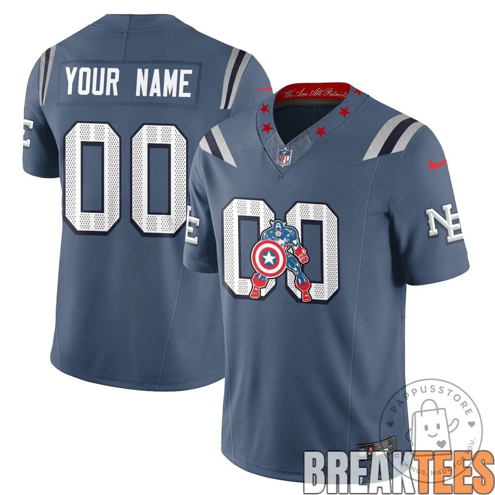 New England Patriots Captain America Vibranium Shield Edition Black Football Jersey 13 New England Patriots Captain America Vibranium Shield Edition Black Football Jersey