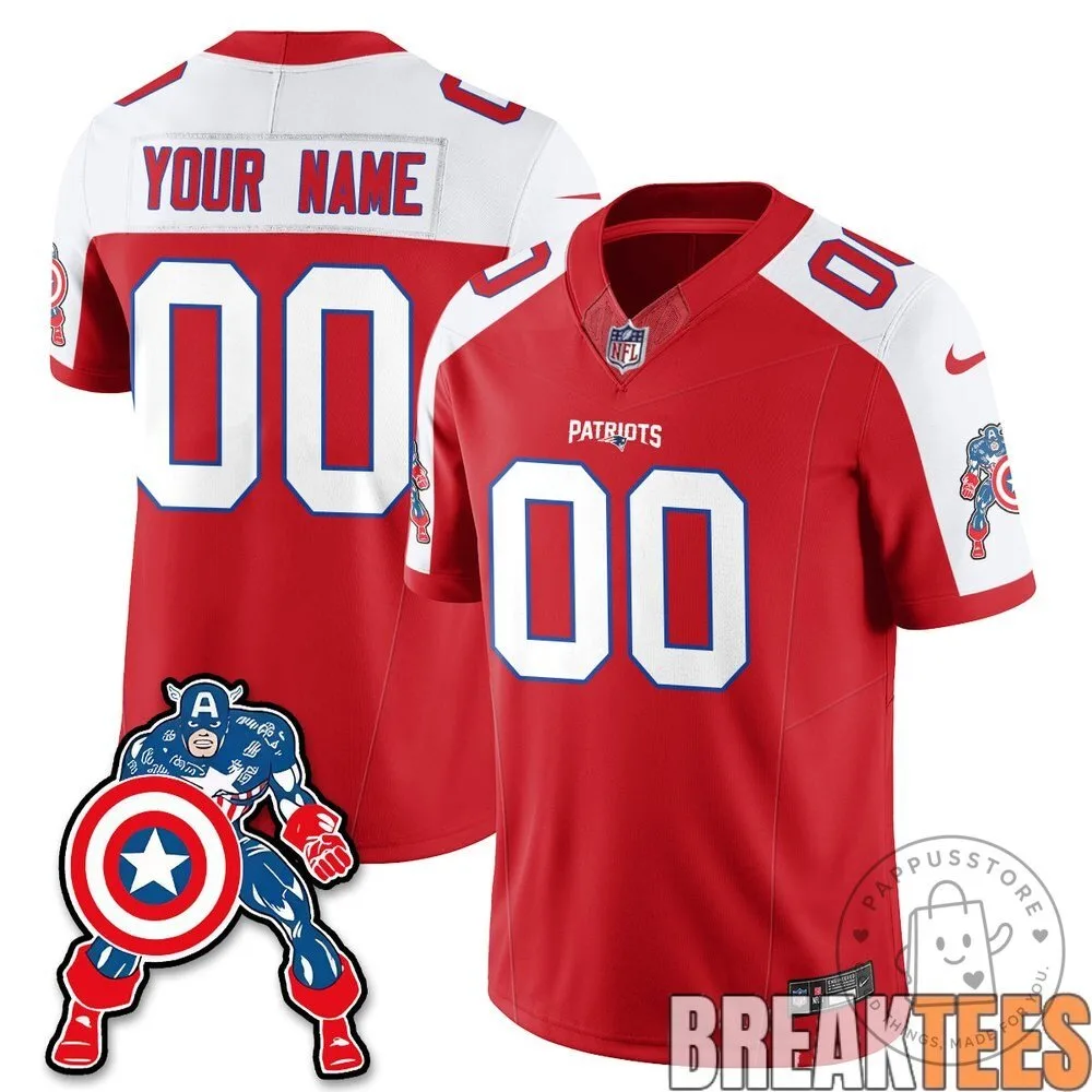 New England Patriots Captain America Vibranium Shield Edition Black Football Jersey 15 New England Patriots Captain America Vibranium Shield Edition Black Football Jersey
