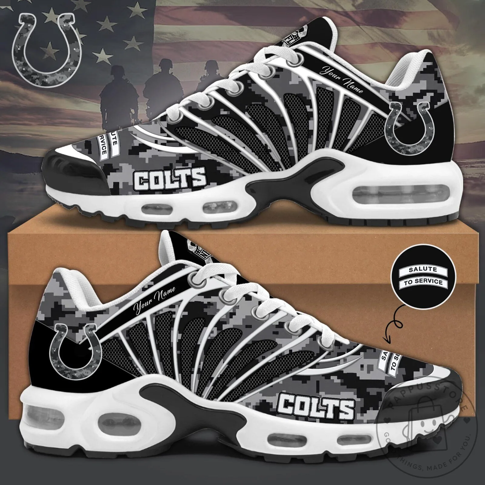 Indianapolis Colts Salute To Service Custom Name Sneakers