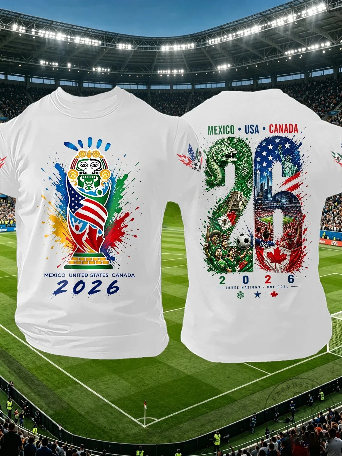 Mexico Soccer United States Canada 2026 World Cup White T-Shirt 1 Mexico Soccer United States Canada 2026 World Cup White T-Shirt