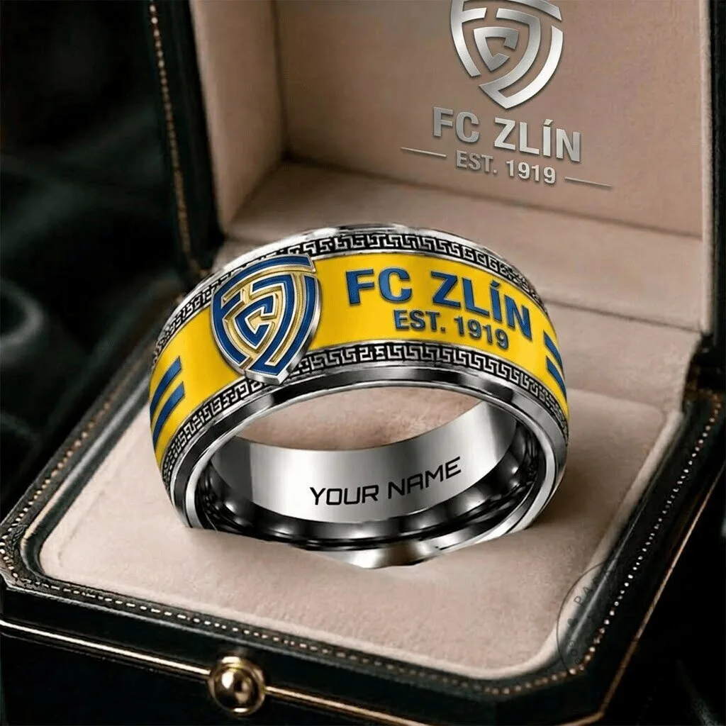 FC Zlín Czech First League Personalized Ring with Custom Name Engraving
