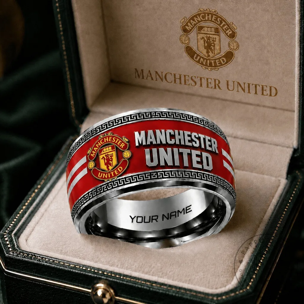 Manchester United Football Club Team Personalized Ring with Custom Name Engraving