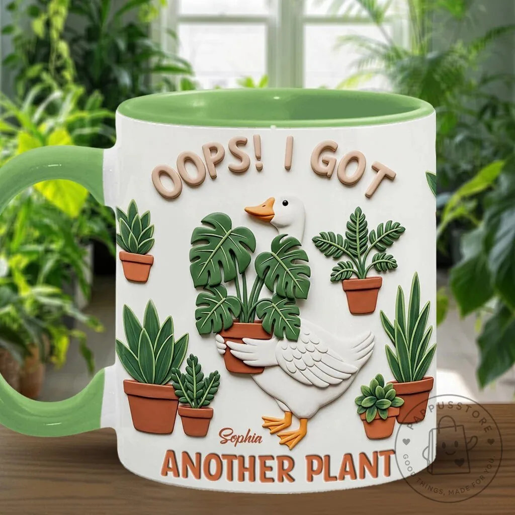 Oops I Got Another Plant Personalized Duck and Houseplants Coffee Mug