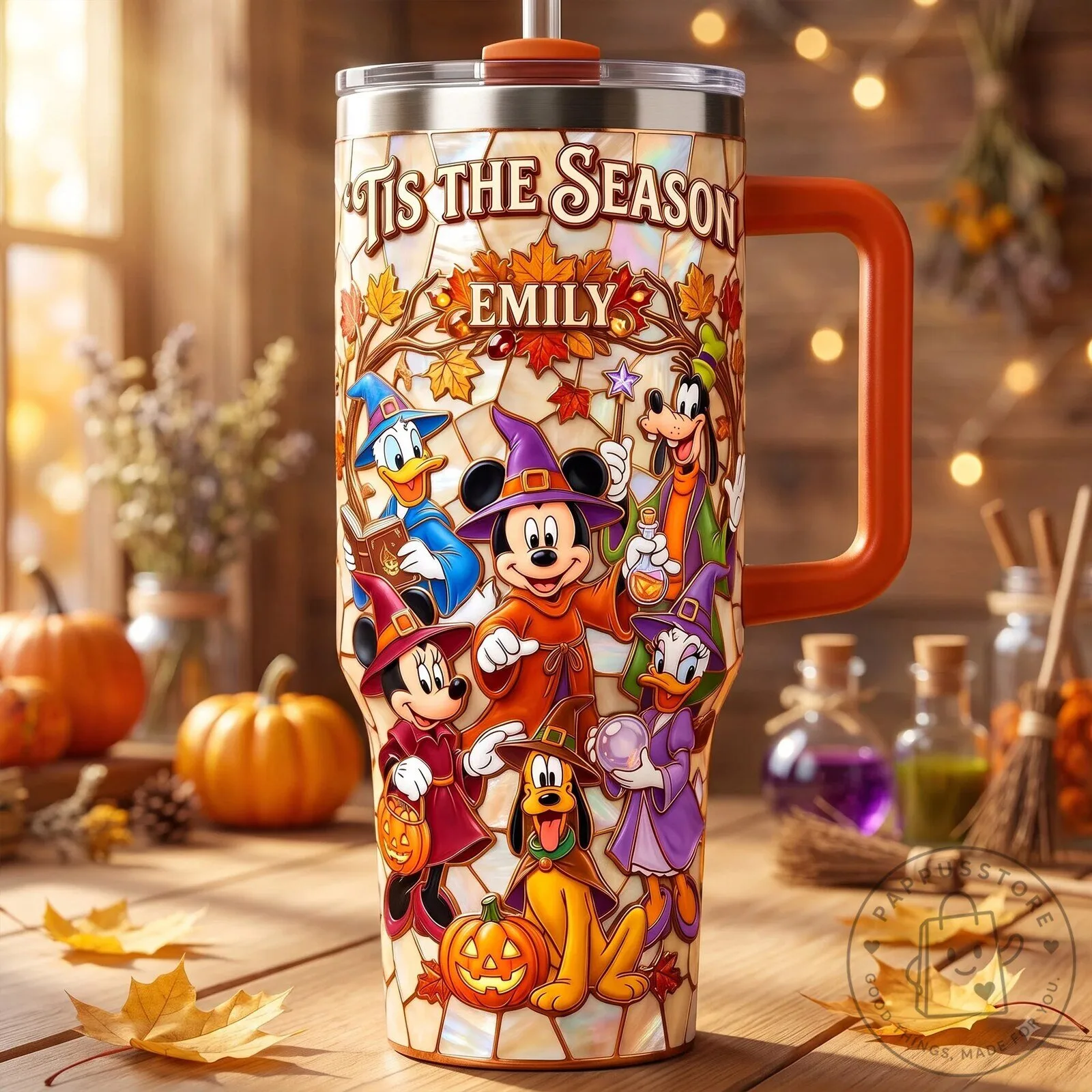 Tis The Season Disney Halloween Mickey Mouse And Friends Tumbler With Handle