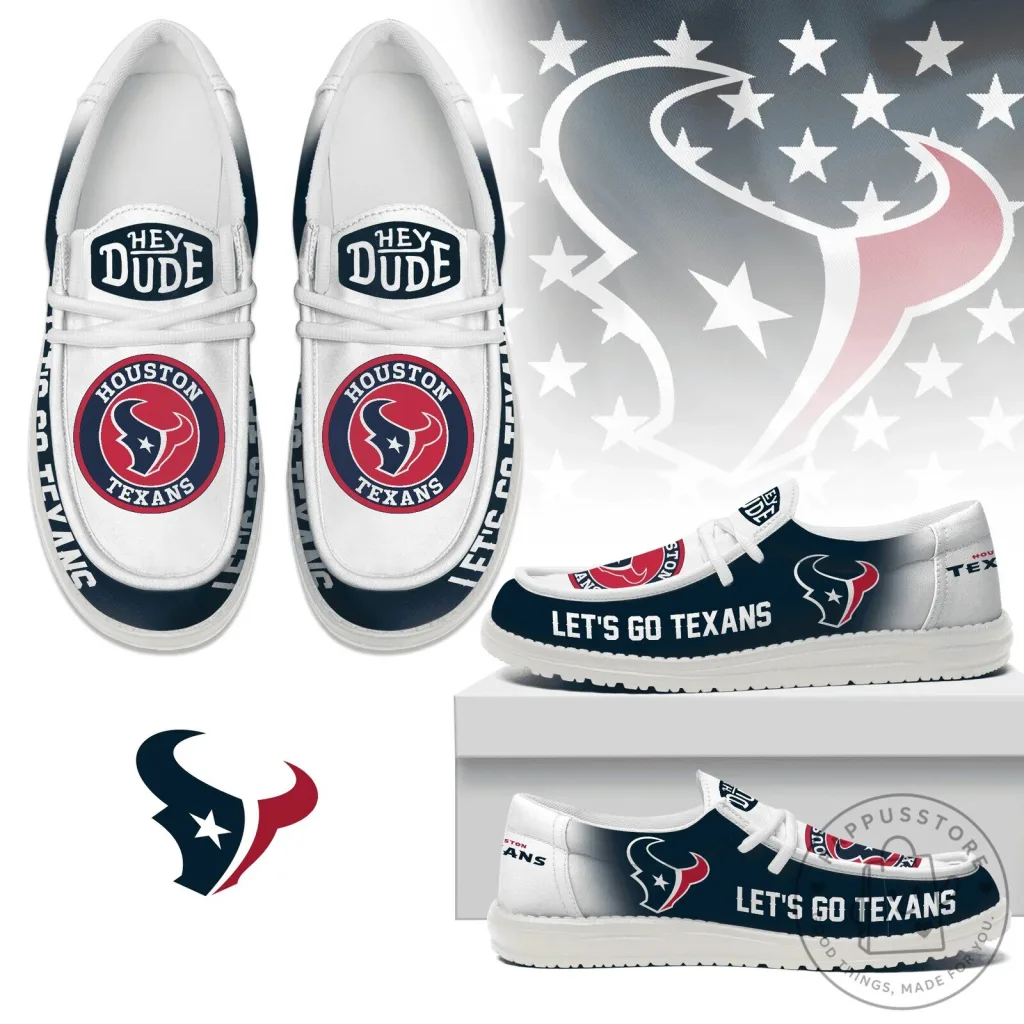 Houston Texans Hey Dude Shoes Custom Football Team Fan Gift Houston Texans Hey Dude Shoes Custom Football Team Fan Gift