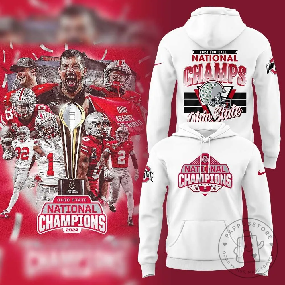 Ohio State Football National Champions 2024 White Hoodie