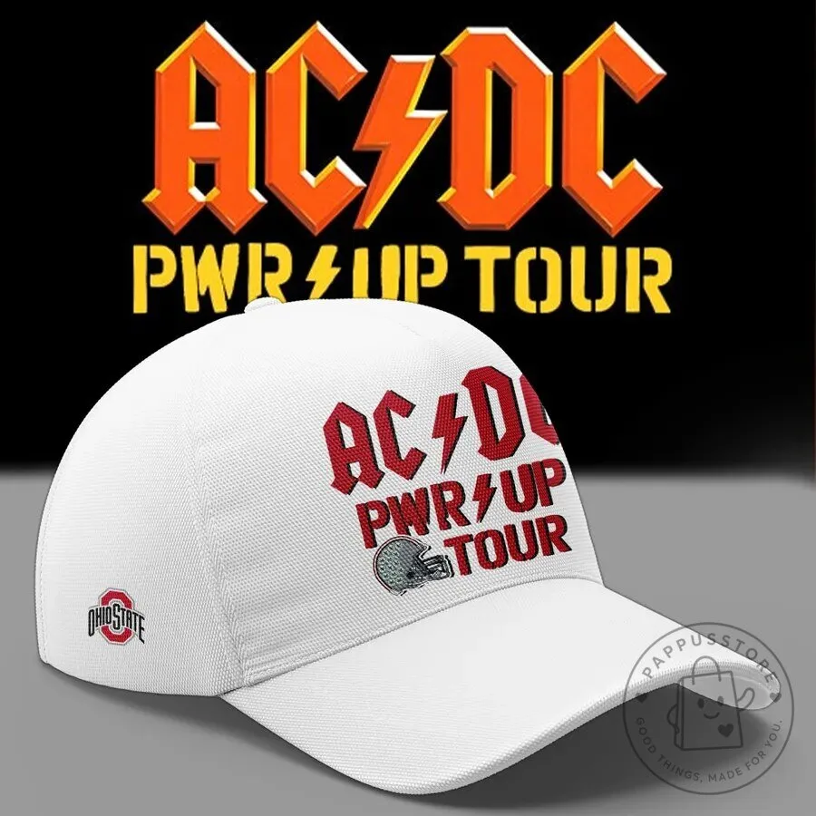 2026 White T-Shirt for Ohio State Football - AC/DC Power Up Tour 8 2026 White T-Shirt for Ohio State Football - AC/DC Power Up Tour