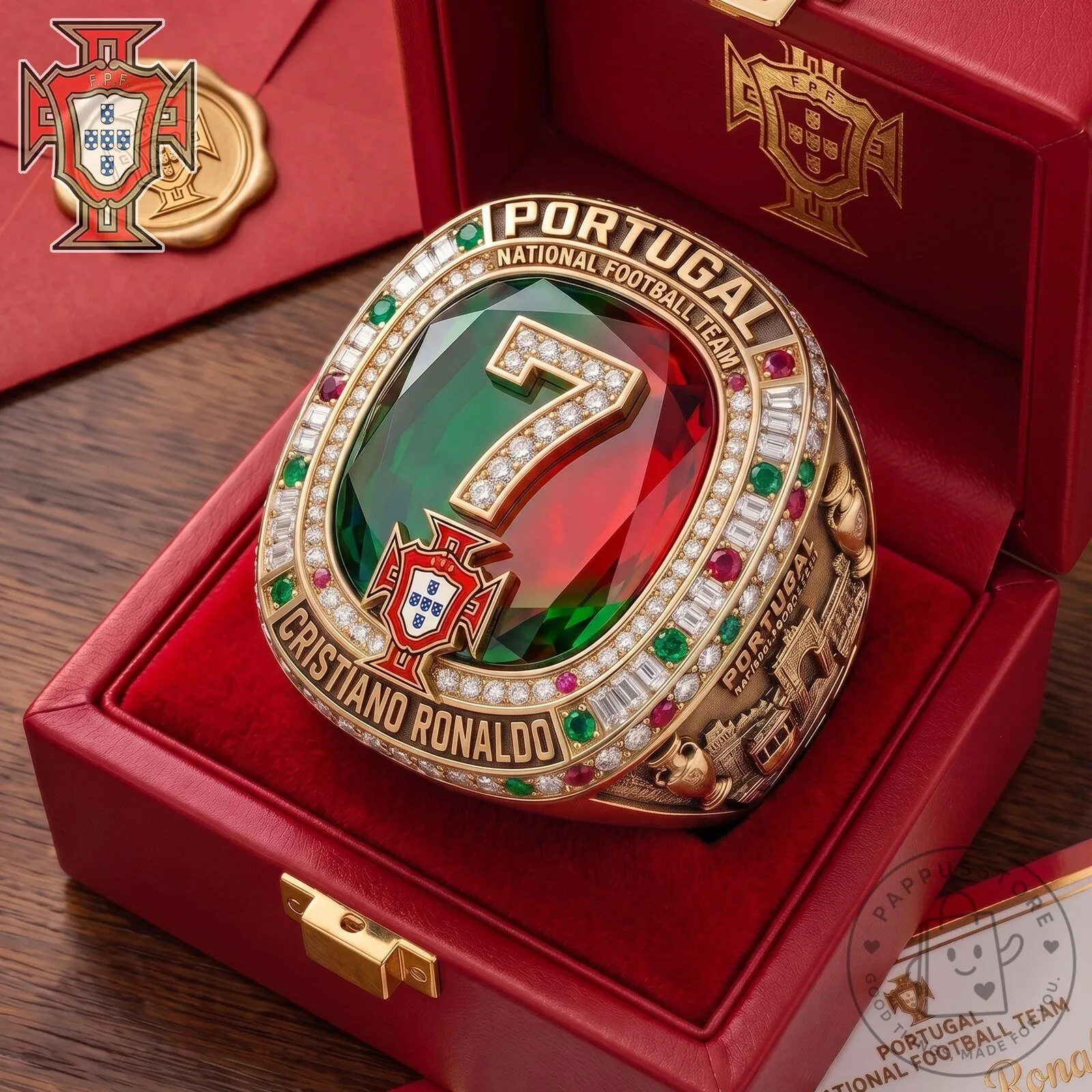 Portugal National Football Team Cristiano Ronaldo Number 7 Championship Ring