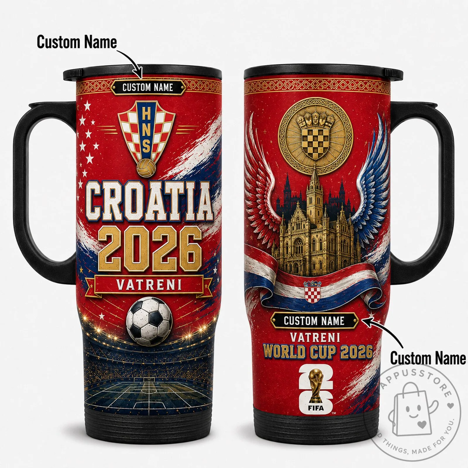 Croatia World Cup 2026 Vatrene Football Team Stainless Steel Tumbler