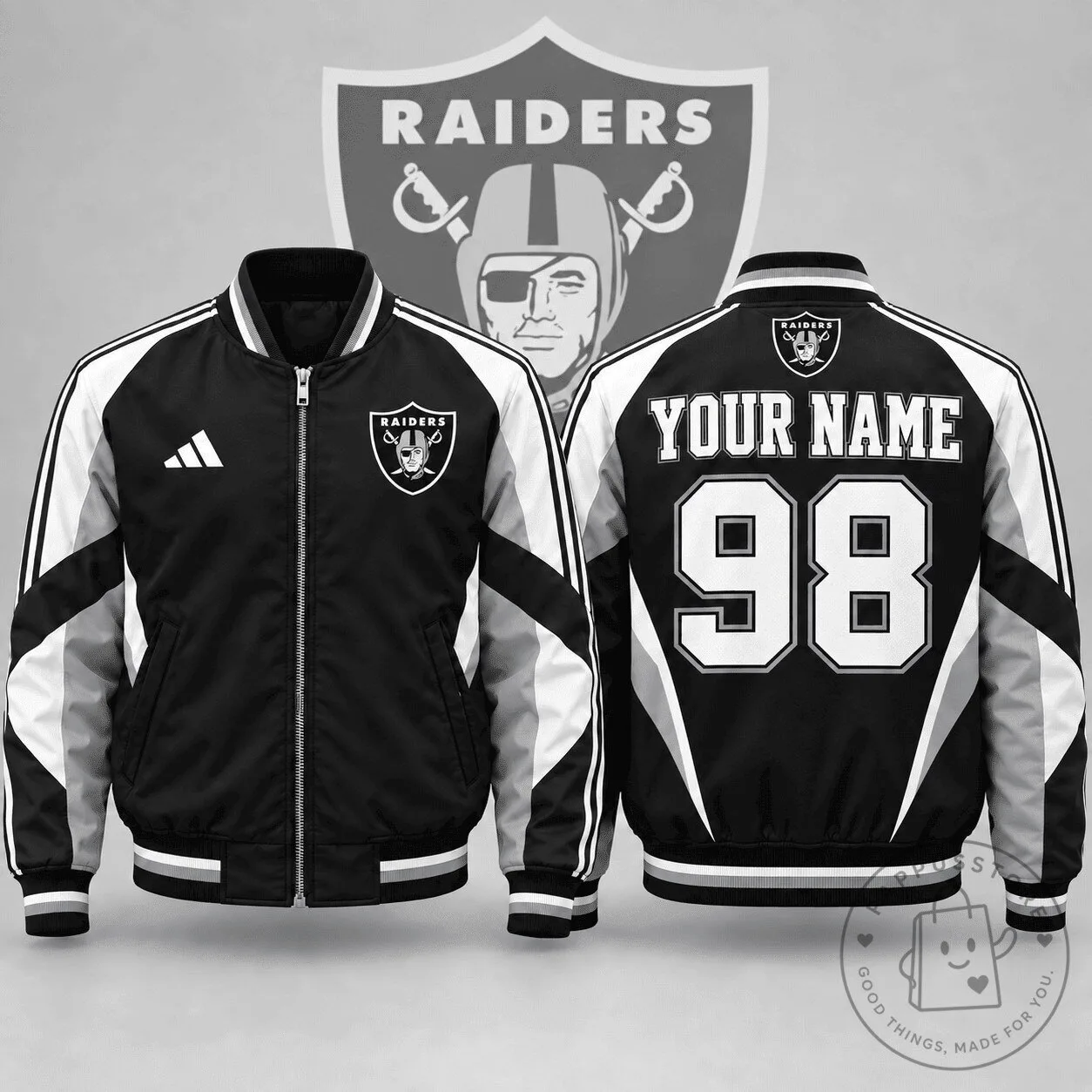 Las Vegas Raiders NFL Football Personalized Bomber Jacket Custom Name Number