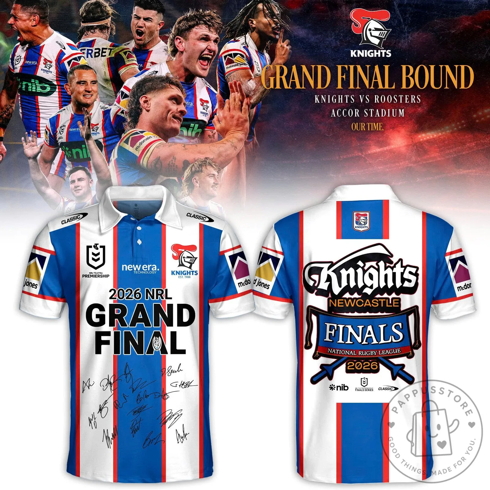Newcastle Knights 2026 NRL Grand Final Rugby Team Polo Shirt