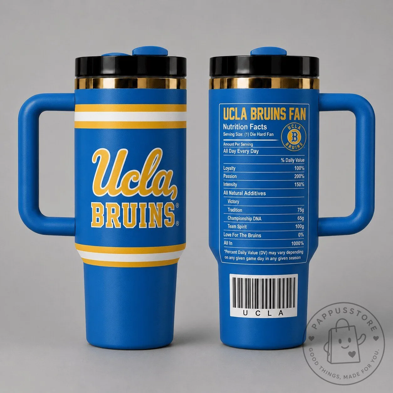 UCLA Bruins Nutrition Facts Stainless Steel Insulated Tumbler with Handle