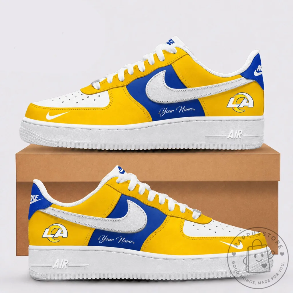 Los Angeles Rams Football Team Custom Name Air Force One Shoes