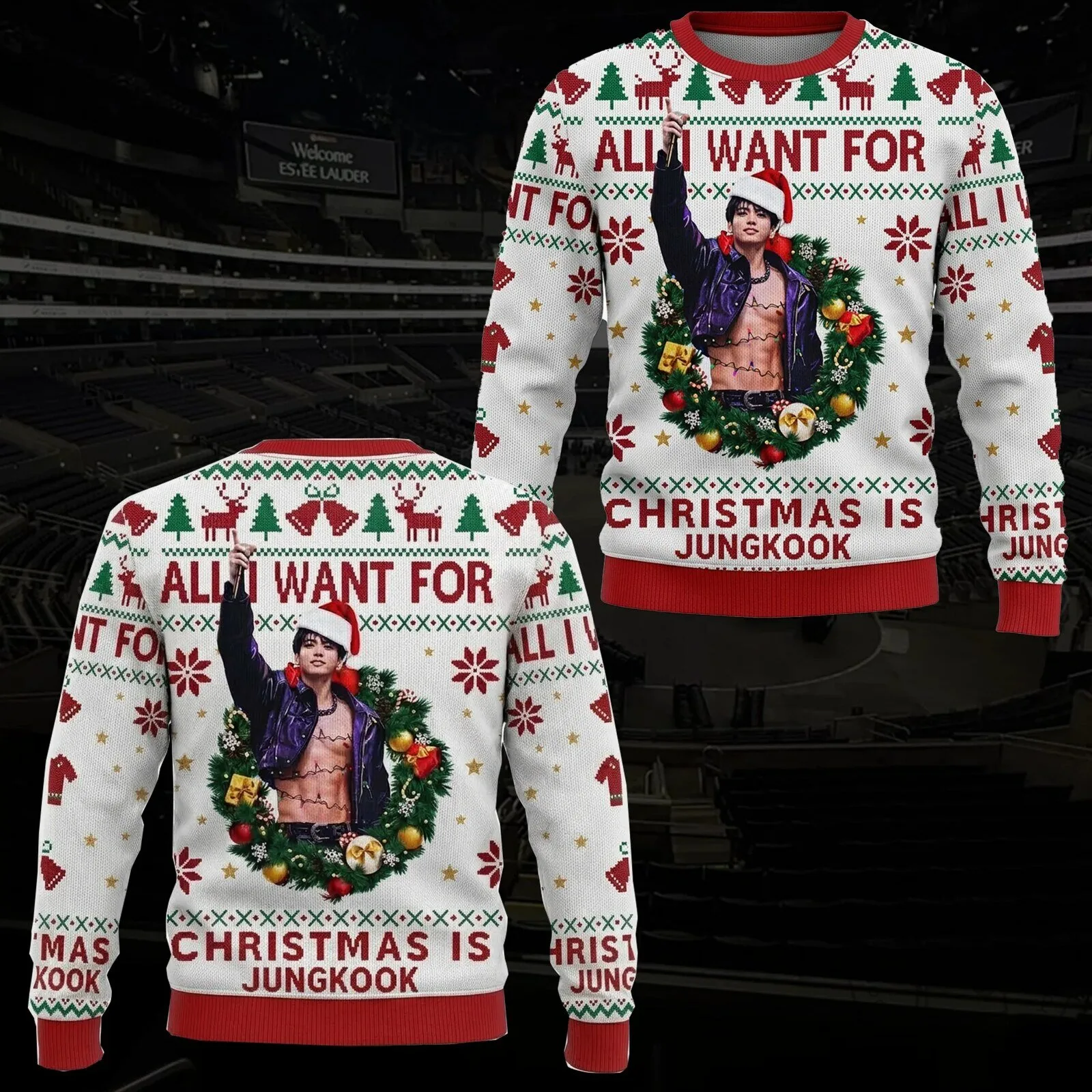 All I Want for Christmas Is Jungkook Ugly Christmas Sweater for ARMY Fans