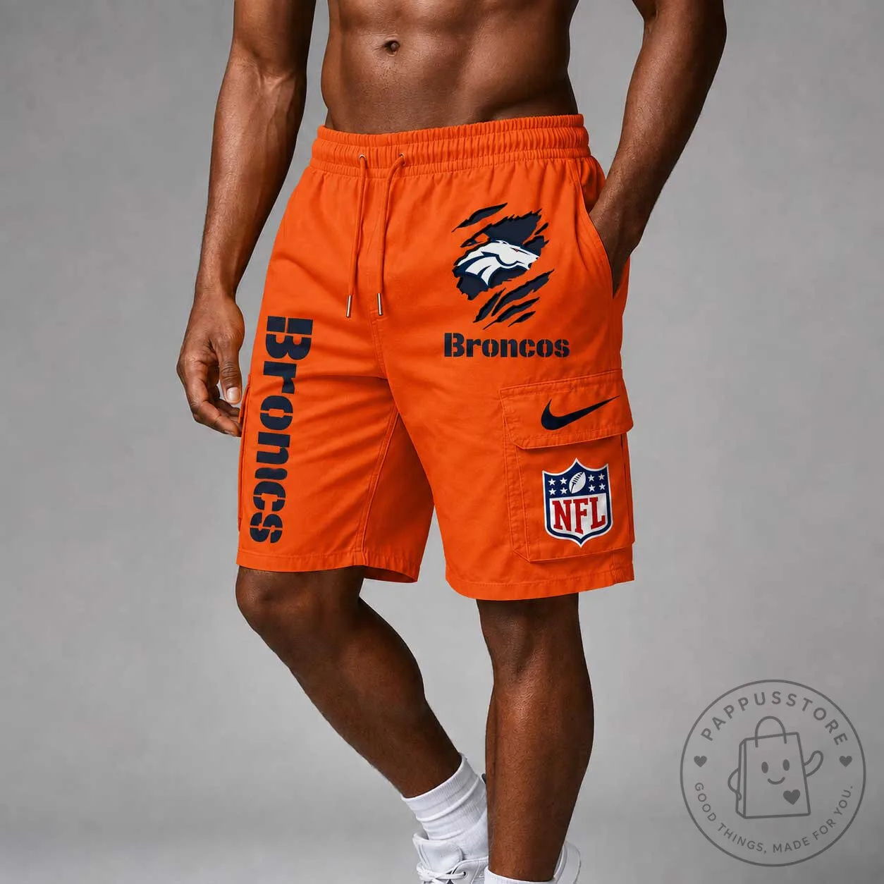 Denver Broncos National Football League Men's Orange Cargo Shorts 2 Denver Broncos National Football League Men's Orange Cargo Shorts