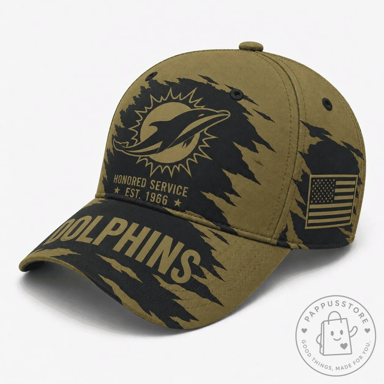 Cap Hat Inspired by Military Service for Miami Dolphins Fans