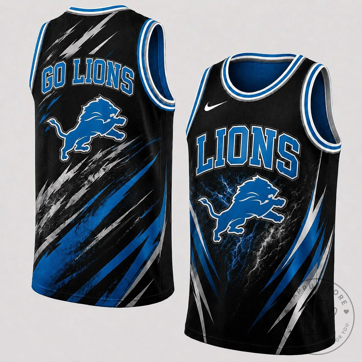Detroit Lions National Football League Abstract Scratch Sports Tank Top