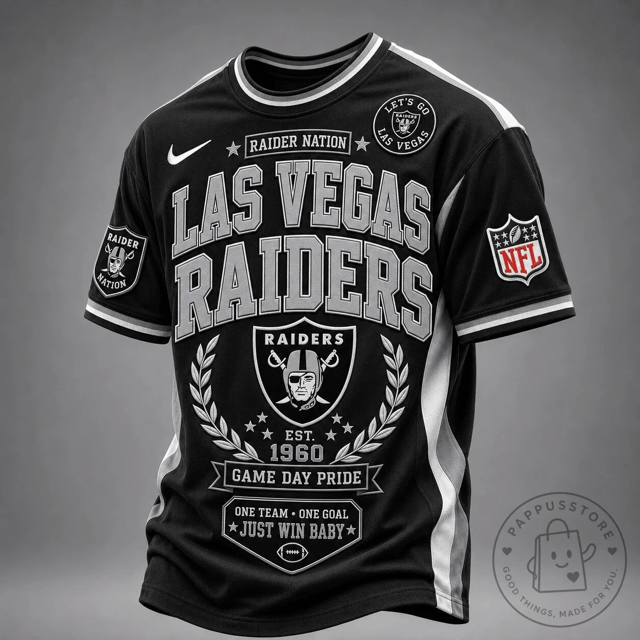 Las Vegas Raiders NFL Football Team Black Game Day Fan T-Shirt