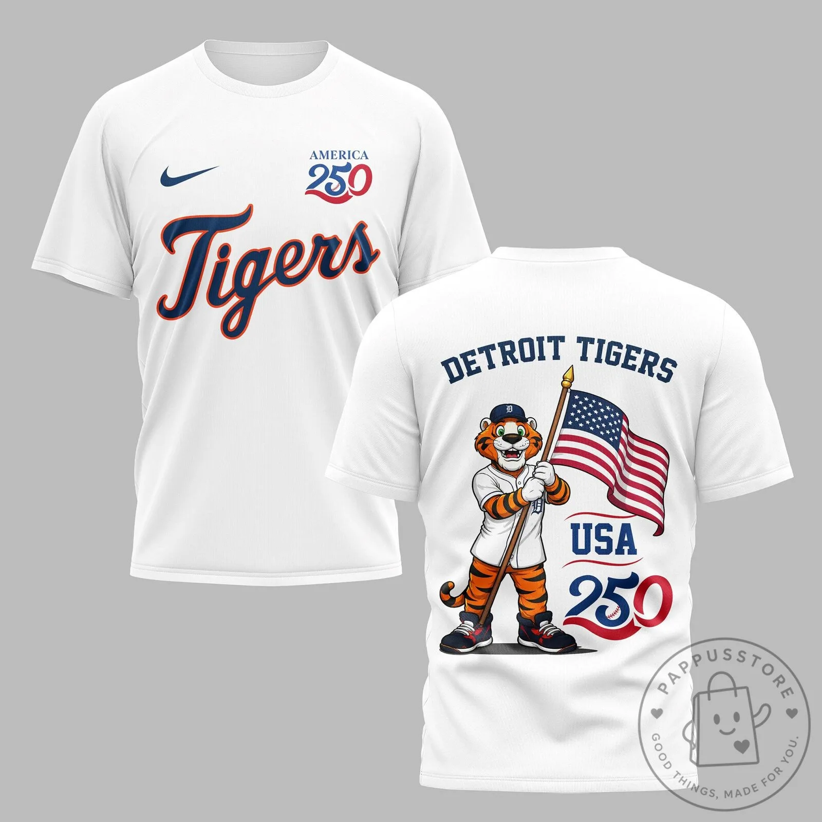 Detroit Tigers Shirt America 250th Anniversary Commemorative T-Shirt