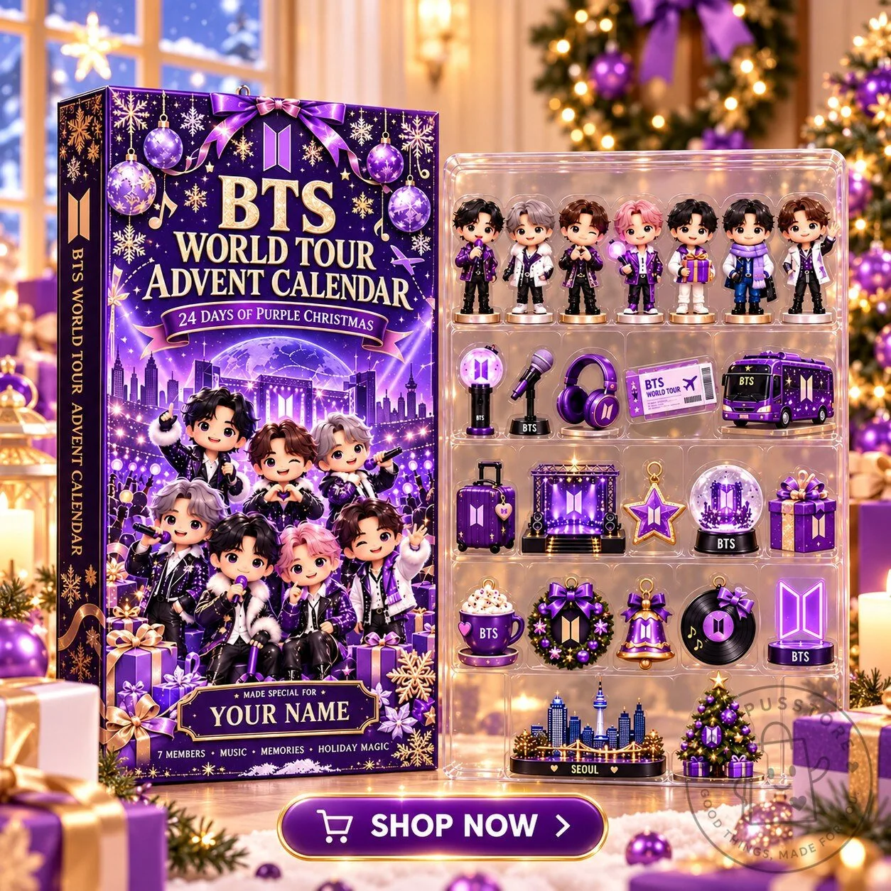 BTS World Tour Advent Calendar 24 Days of Purple Christmas Holiday Magic