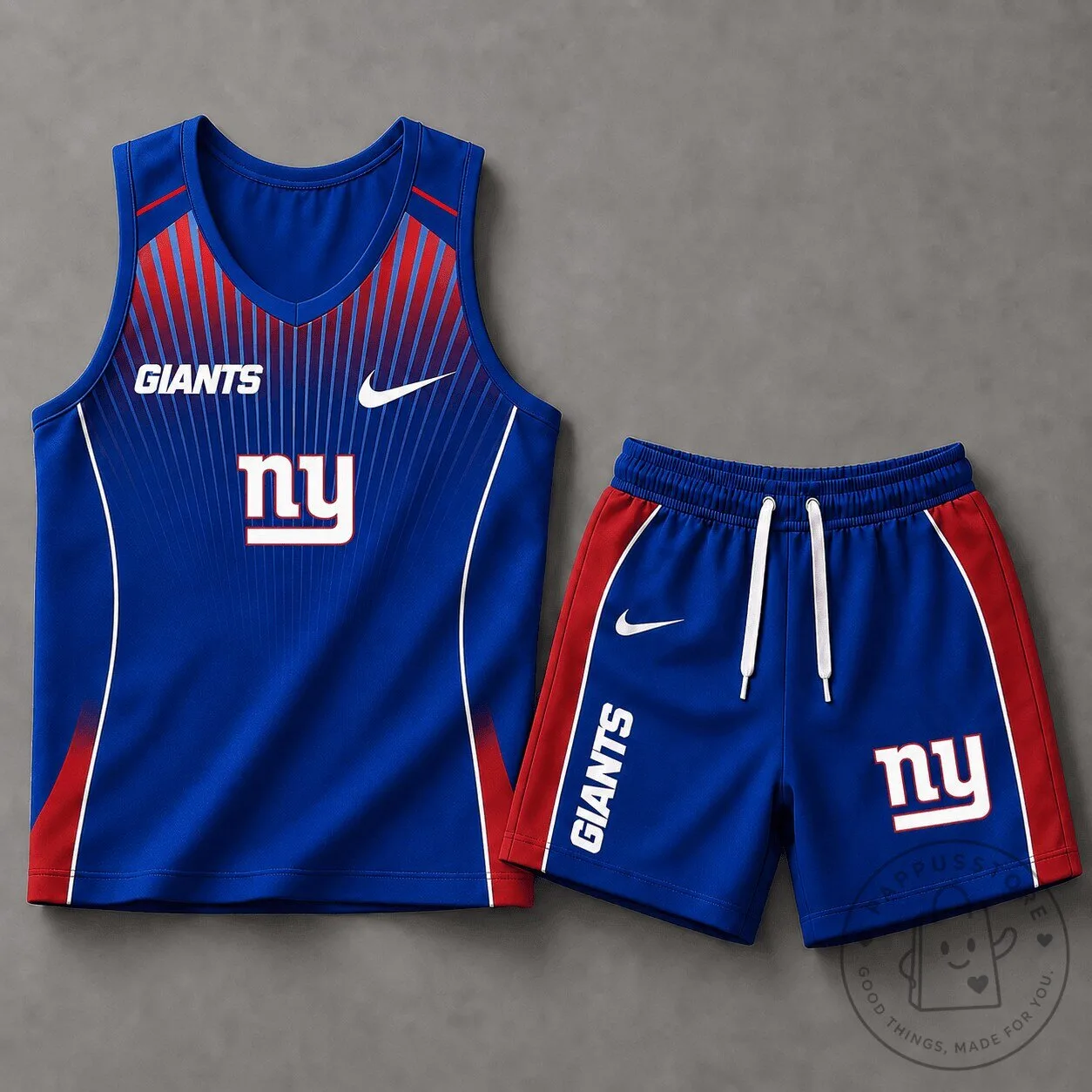 New York Giants Velocity Stripe Tank Top and Shorts Set 5 New York Giants Velocity Stripe Tank Top and Shorts Set
