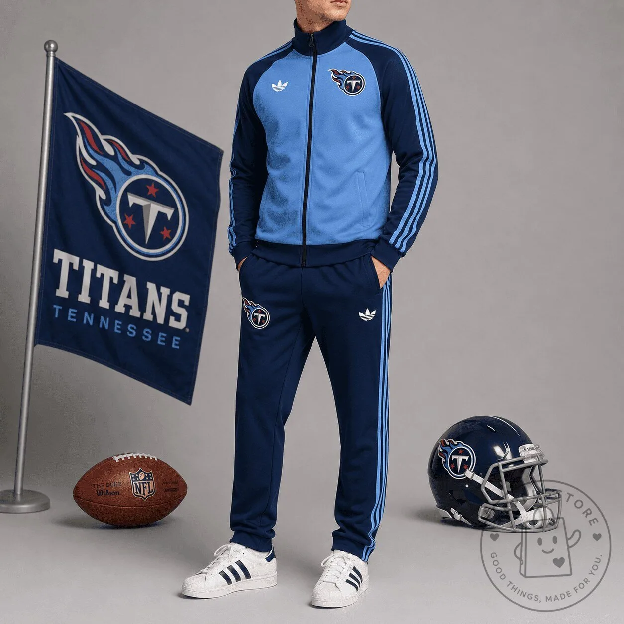Tennessee Titans NFL Game Day Blue Track Jacket and Jogger Pants Set