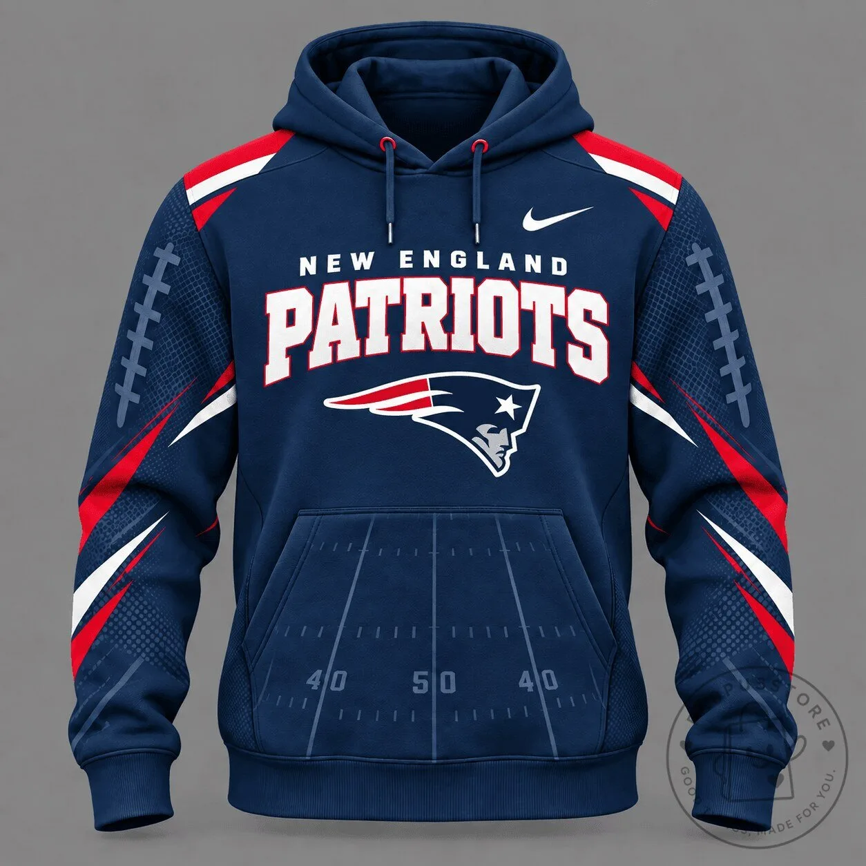 New England Patriots NFL Football Team Navy Blue Game Day Hoodie