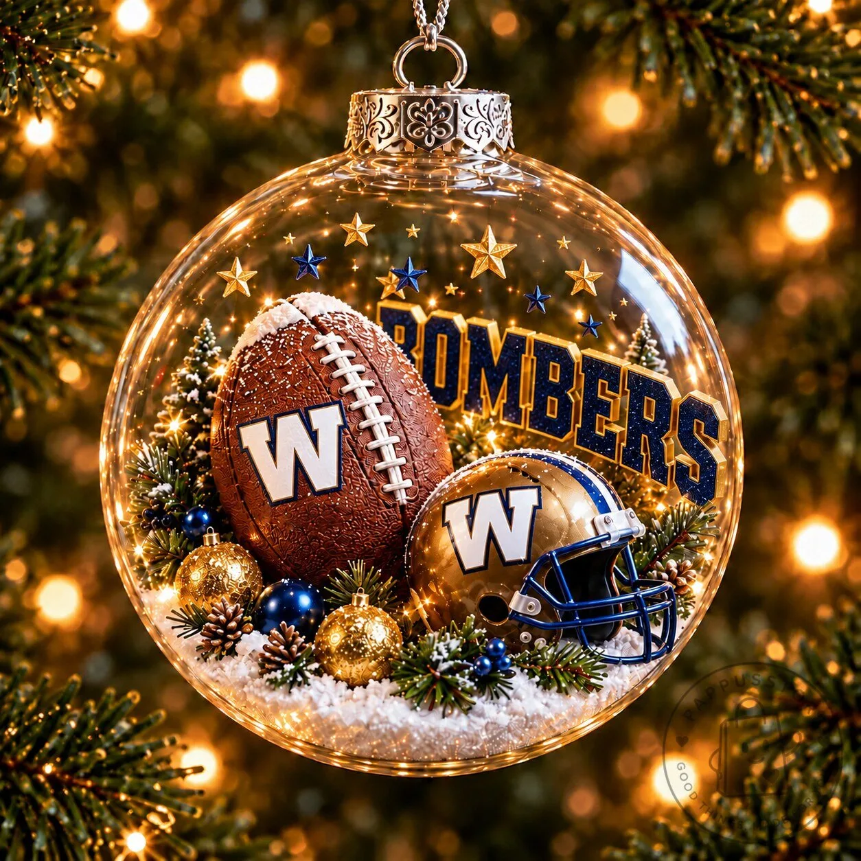 Winnipeg Blue Bombers Canadian Football League Christmas Tree Ornament