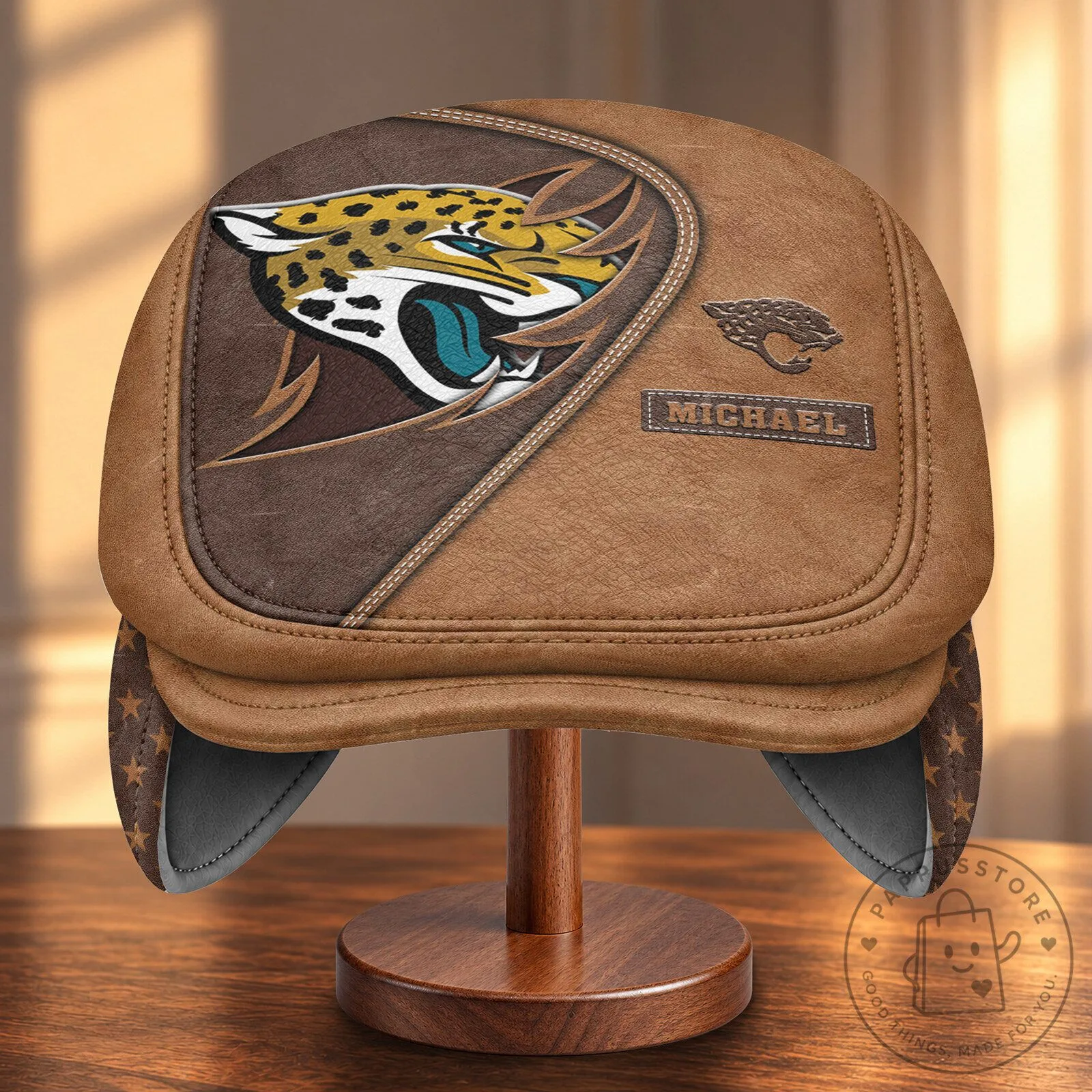 Jacksonville Jaguars NFL Flat Cap Hat with Foldable Ear Flaps 11 Jacksonville Jaguars NFL Flat Cap Hat with Foldable Ear Flaps